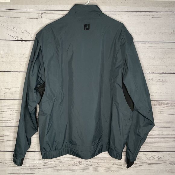 DRYJOYS Golf Jacket Men's size XL FJ FOOTJOY Full Zip Up Teal Lined “the Wilds” - Picture 4 of 11
